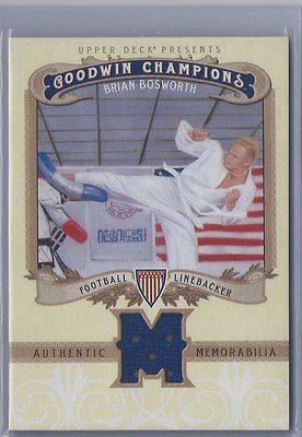 2012 GOODWIN CHAMPIONS BRIAN BOSWORTH JERSEY/RELIC/M​EMORABILIA #M 