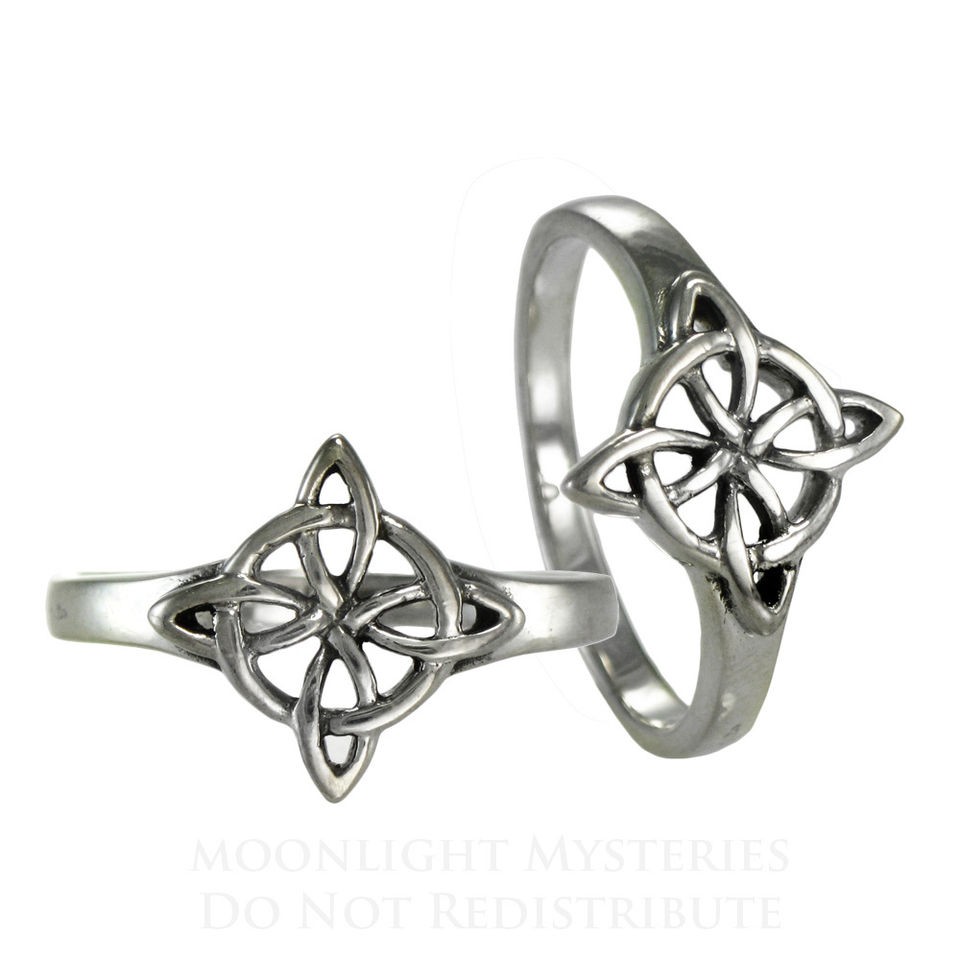   Quaternary Witches Knot Ring sz 4 15 SS Sterling Silver Wiccan Goddess