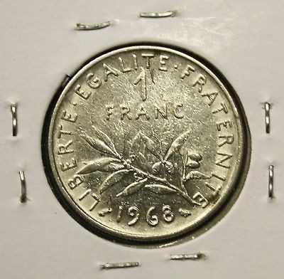 1968 FRANCE   1 FRANC   NICE FRENCH COIN