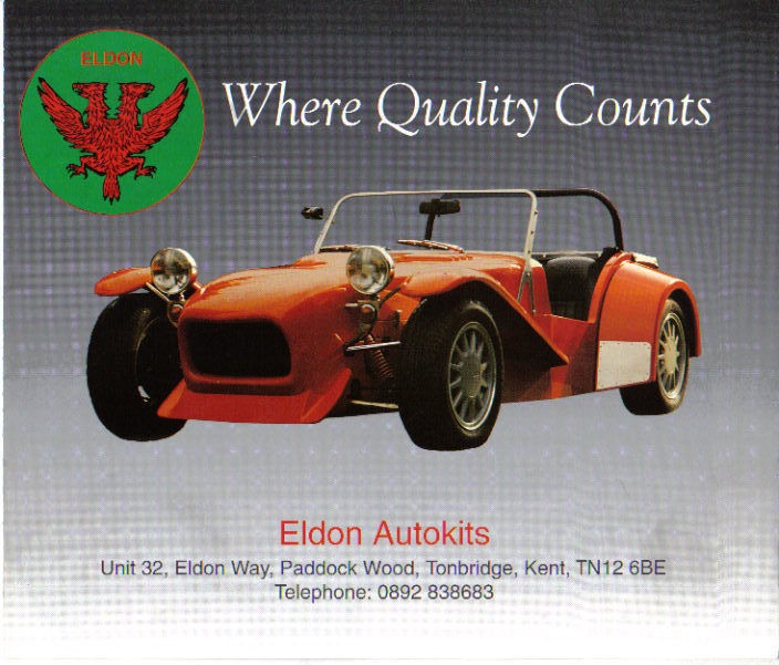 Eldon Autokits GRP Body + Ford parts Eldon Roadster original Sales 