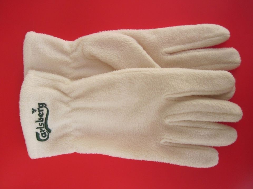 CARLSBERG BEER MAN GLOVES Off White Flannelette