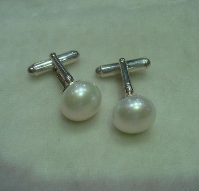 Wonderful Cufflinds Fresh Water Pearls & Sterling Silver Setting