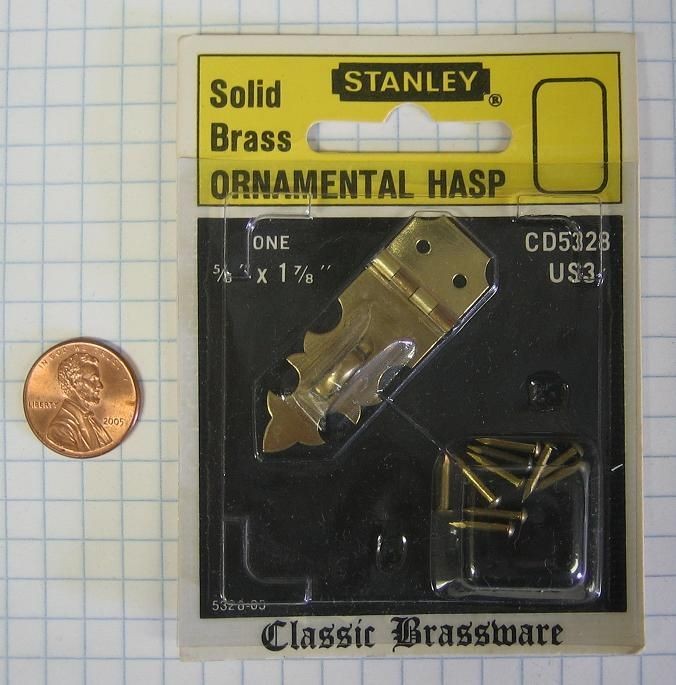 STANLEY #CD5328 SOLID BRASS ORNAMENTAL HASP, 5/8x1 7/8