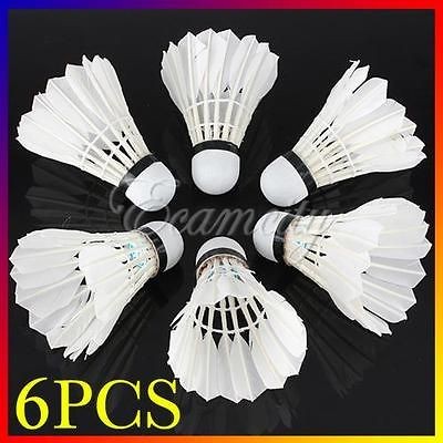   Feather Shuttlecocks Birdies White Badminton Ball Game Sport Training