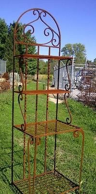 Wrought Iron Metal 4 Shelf Harris Bakers Rack to Organize   Kitchen 