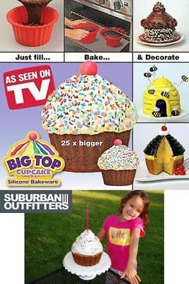 BIG TOP GIANT CUPCAKE SILICONE MOULD BAKE TRAYS JUMBO BIRTHDAY CUP 