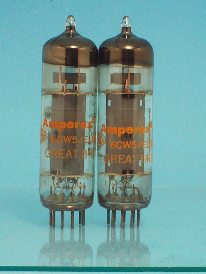 MULLARD 6CW5 EL86 ORANGE GLOBE VACCUM TUBE 1972 MATCHED PAIR