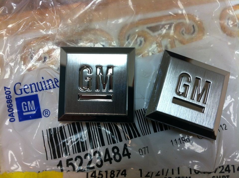 GM Mark of Excellence 1 Square Emblems Decals 2 Piece New OEM