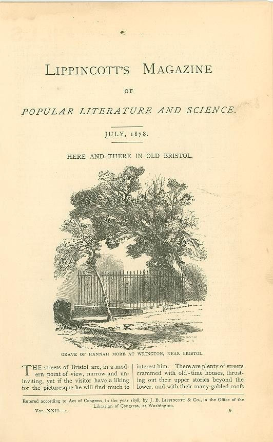 1878 Bristol England Wine Street Barley Wood Cathedral