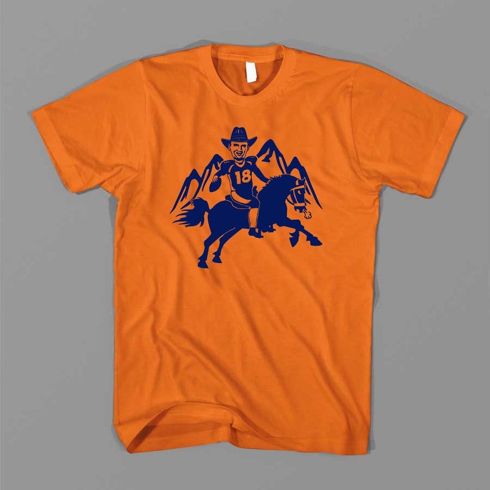   Denver Broncos vintage FOOTBALL mile high jersey 18 TEE T Shirt