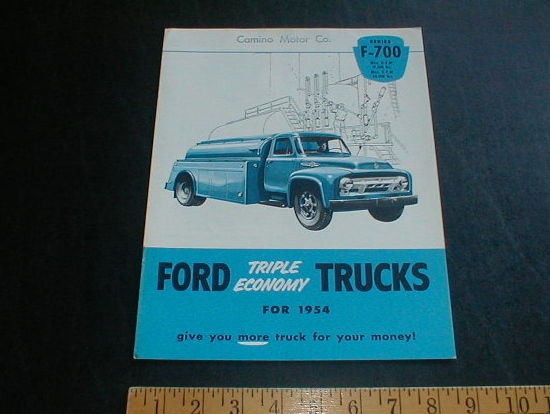 VINTAGE ORIGINAL 1954 FORD F 700 TRUCKS SALES BROCHURE