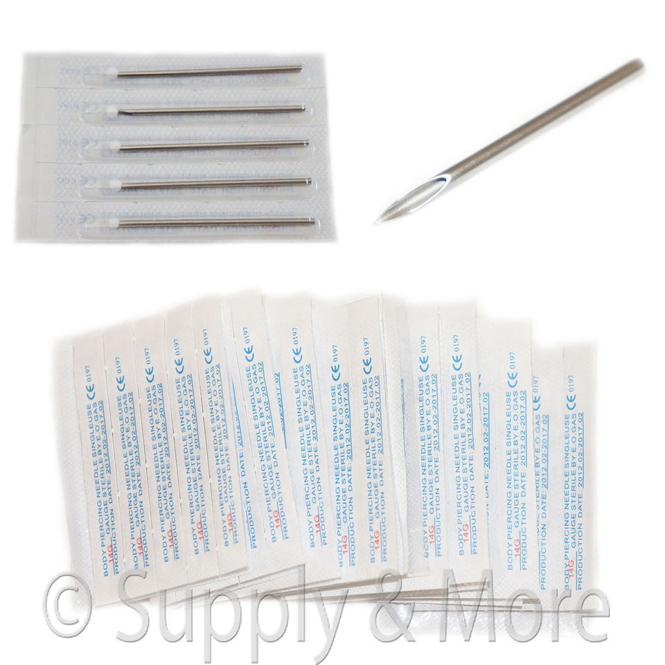   Body Piercing Needles 10G,12G,13G,14G,15G,16G,18G,20G Navel Ear Nose