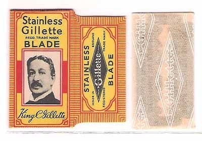 GILLETTE STAINLESS vintage SAFETY RAZOR BLADE lamette da barba lame de 