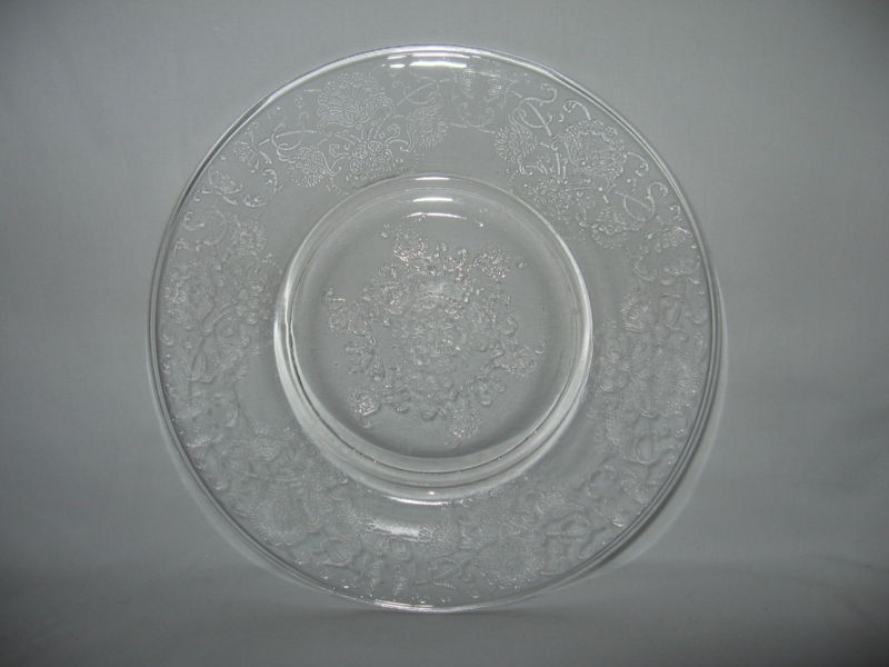 CLEAR ETCHED DEPRESSION GLASS LUNCHEON/ SALAD PLATE