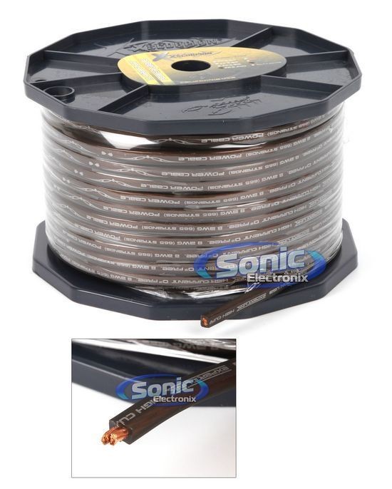 Xscorpion FP8.200BK 200 Ft Spool 8 AWG Tru to Gauge Flat Power/Ground 