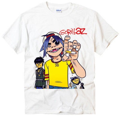 Gorillaz Demon Day rap hip hop rock indie white t shirt