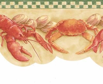 Lobsters on Green Check Sale$6 Wallpaper Border 702