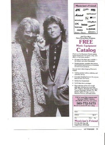 AEROSMITH BRAD MUSICIANS FRIEND VINTAGE MAGAZINE ADVERT