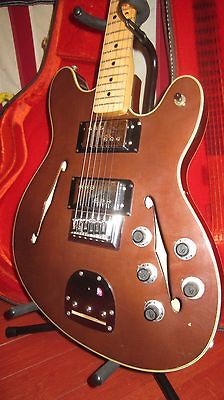 Vintage Original 1975 Fender Starcaster Electric Guitar Burgundy w 
