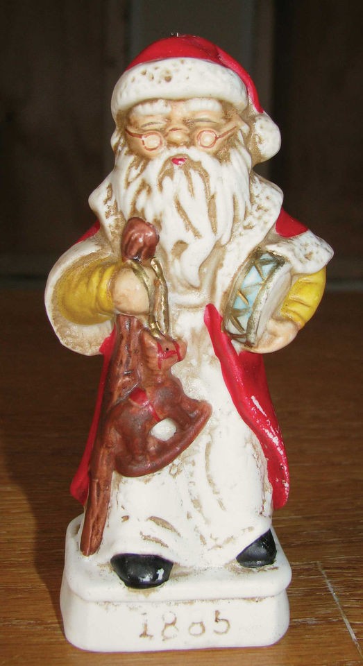   1885 Santa Claus With Rocking Horse Drum Walking Stick Figure VG