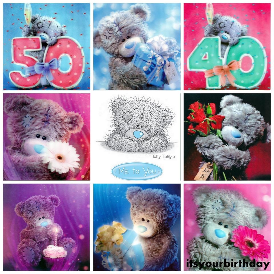 ME TO YOU TATTY TEDDY HAPPY BIRTHDAY 3D HOLOGRAM CARDS