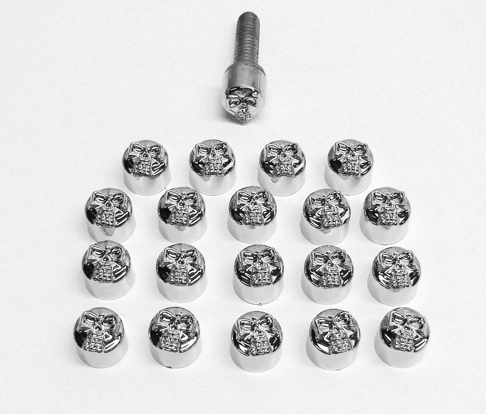 CHROME SKULL ALLEN BOLT COVERS 1/4 PACK 20 FOR HARLEY SKULLS COVER