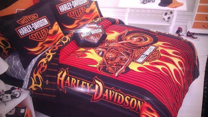 HARLEY DAVIDSON COMFORTER TWIN FULL QUEEN BLANKET MOTORCYCLES BIKERS 