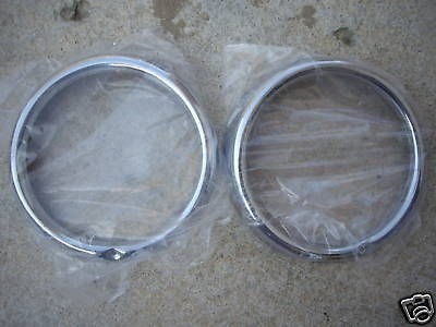 VW Headlight Rings Bezel, Beetle, Bus, Thing, pair Volkswagen 1967 