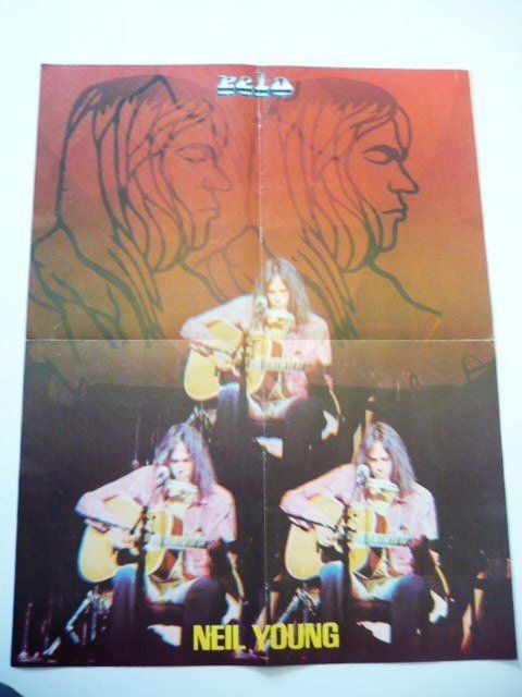 NEIL YOUNG BIG COLOR POSTER ARGENTINA 70s VERY RARE