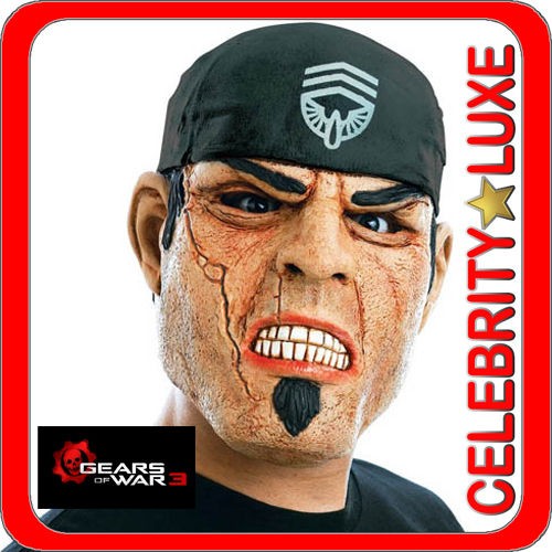 Marcus Gears of War 3 Adult Latex Full Mask Fancy Dress Up Party 