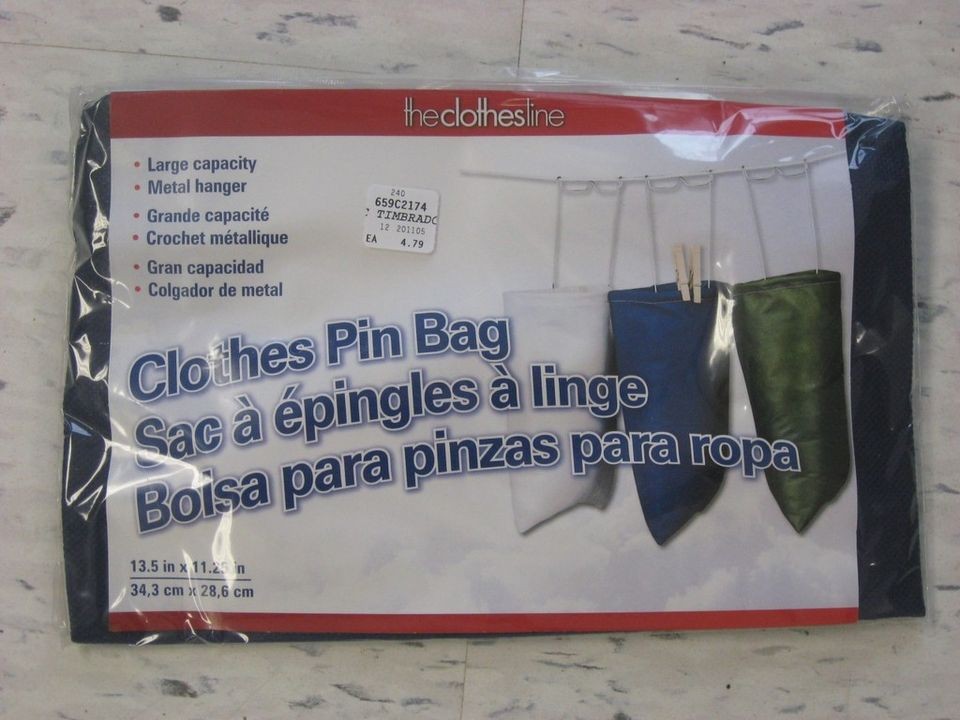 Clothesline CLOTHESPINS BAG large capacity metal hanger line hanger 