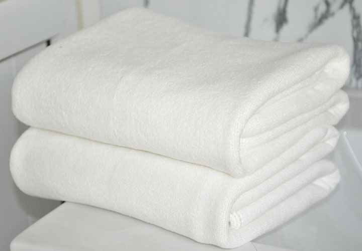 2PC White Soft Absorbent Microfiber Cleaning Bath Towel