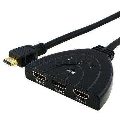   HDMI Switcher Splitter Hub Selecter for HDTV 1080P Full HD 7.5Gbps