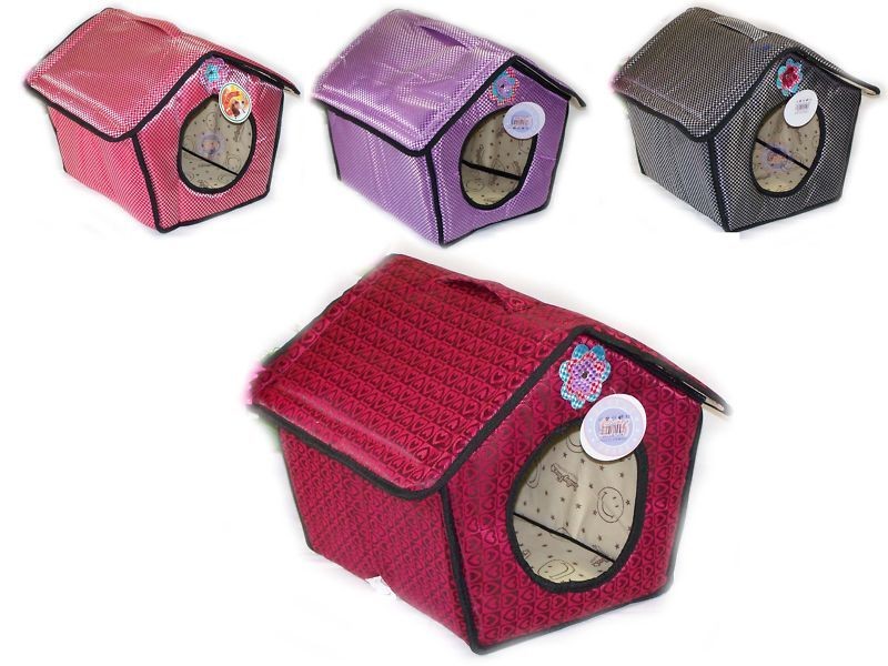 Deluxe Indoor Collapsible Dog Cat Bed House 14x14x14