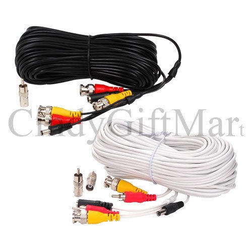 Security Camera Video Audio Power Cable CCTV Surveillance BNC RCA 