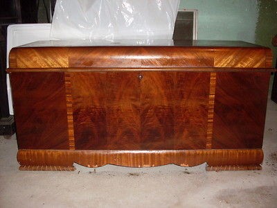 VINTAGE ART DECO WATERFALL LANE CEDAR HOPE CHEST 1940s