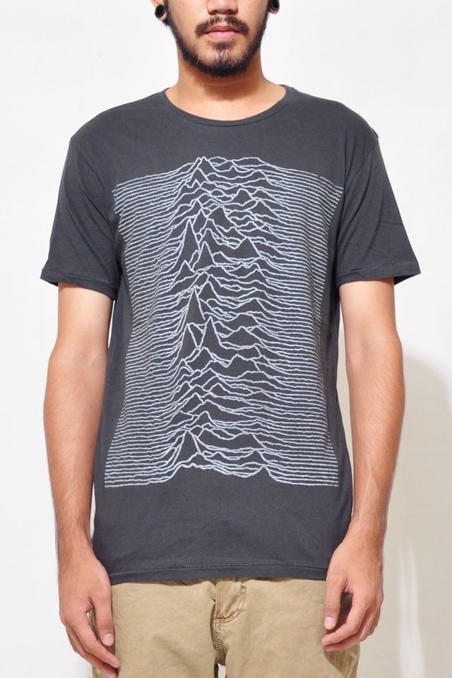 Unknown Pleasure joy division Mens Extra Slim Fit T Shirt (DARK GRAY)