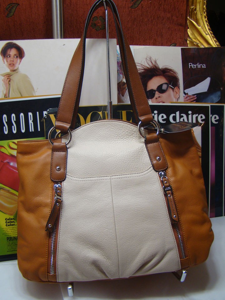 NEW B.MAKOWSKY CARAMEL MULTI TOTE VARICK BM12009 $288.00 3 