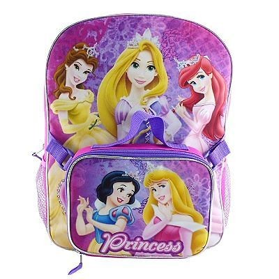   RAPUNZEL BELLE ARIEL 16 School Backpack &Lunch Tote Set NWT $30