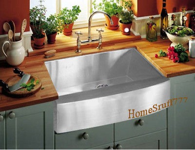 33 S.B. Stainless Steel Farmhouse Apron Kitchen Sink A