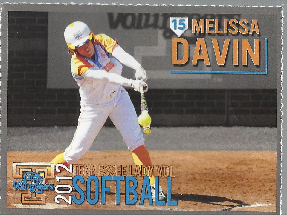 MELISSA DAVIN 2012 Tennessee LADY VOLS SOFTBALL Trading card