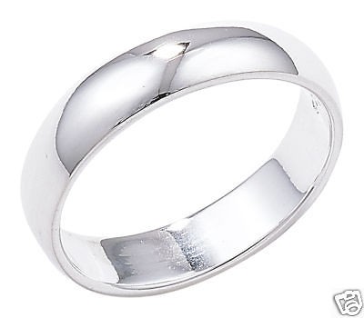 WEDDING BAND RING SOLID PLAIN 925 STERLING SILVER MENS FINGER/THUMB SZ 