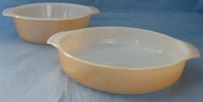   Copper Tint Peach Lustre Lot of 2 Baking Dish 1 1/2 Qt Casserole Bowl