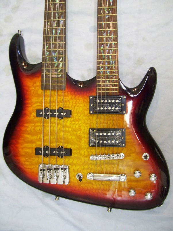 Double neck guitar and Bass Guitar, 4 and 6 string