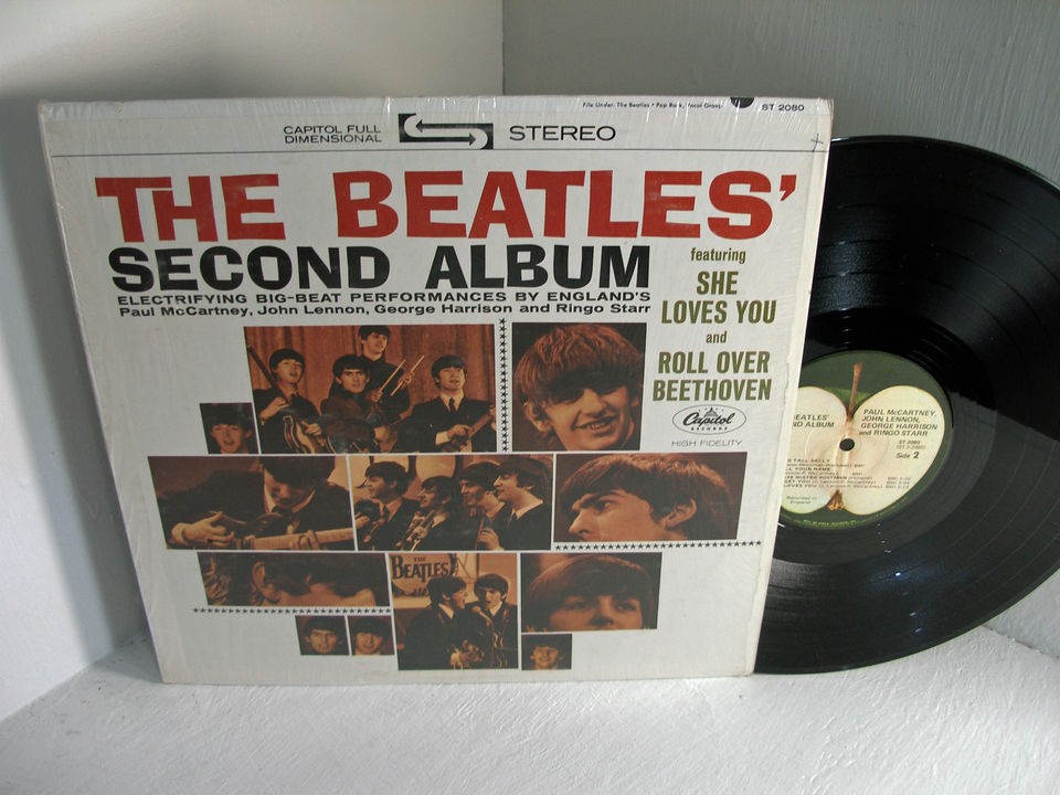 BEATLES Second Album Lp Apple ST 2080 COVER IN SHRINK Stereo EX/VG+