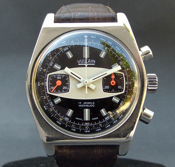 60s Vintage VULCAIN CHRONOGRAPH VALJOUX 7730 17J SPORT ELEGANT LARGE 