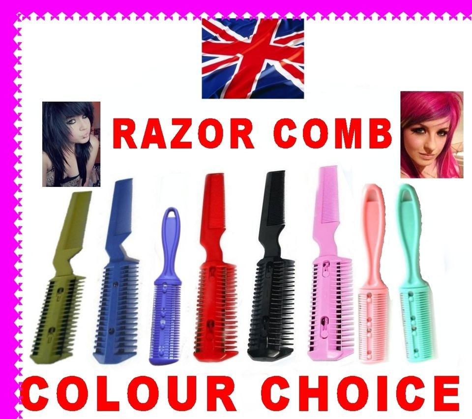 Hair Razor Comb, Cut/Scissor/Hairdressing/Thinning/Feathering/Trim/Emo 