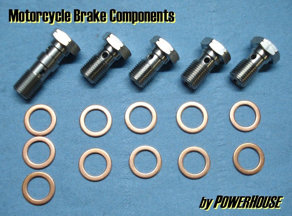 M10 x 1.00 stainless banjo bolt & washer set brake Suzuki Aprilia 