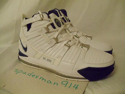 DS UNRELEASED LEBRON III SAMPLE WHITE BLUE SZ 9 sprite ix cannon svsm 