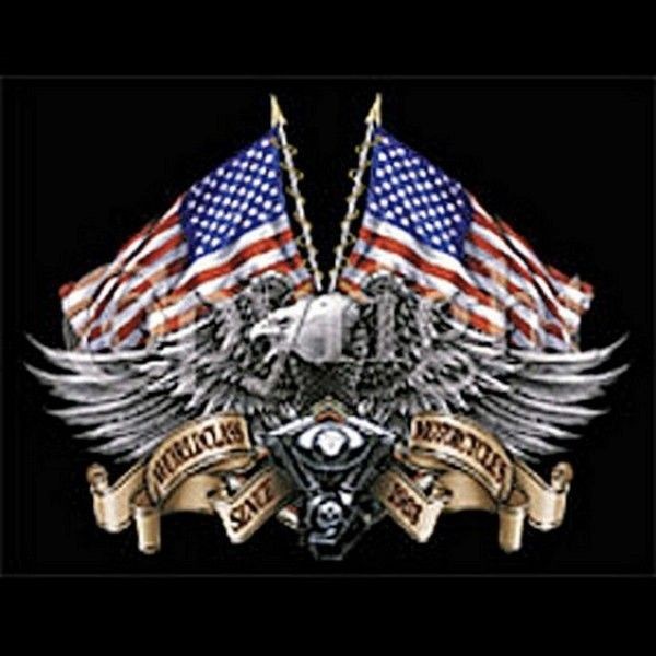 NEW~USA~FLAG~E​AGLE~BIKE ENGINE~CHOPPER​S~BIKER~T SHIR​T~LS/SS~S 